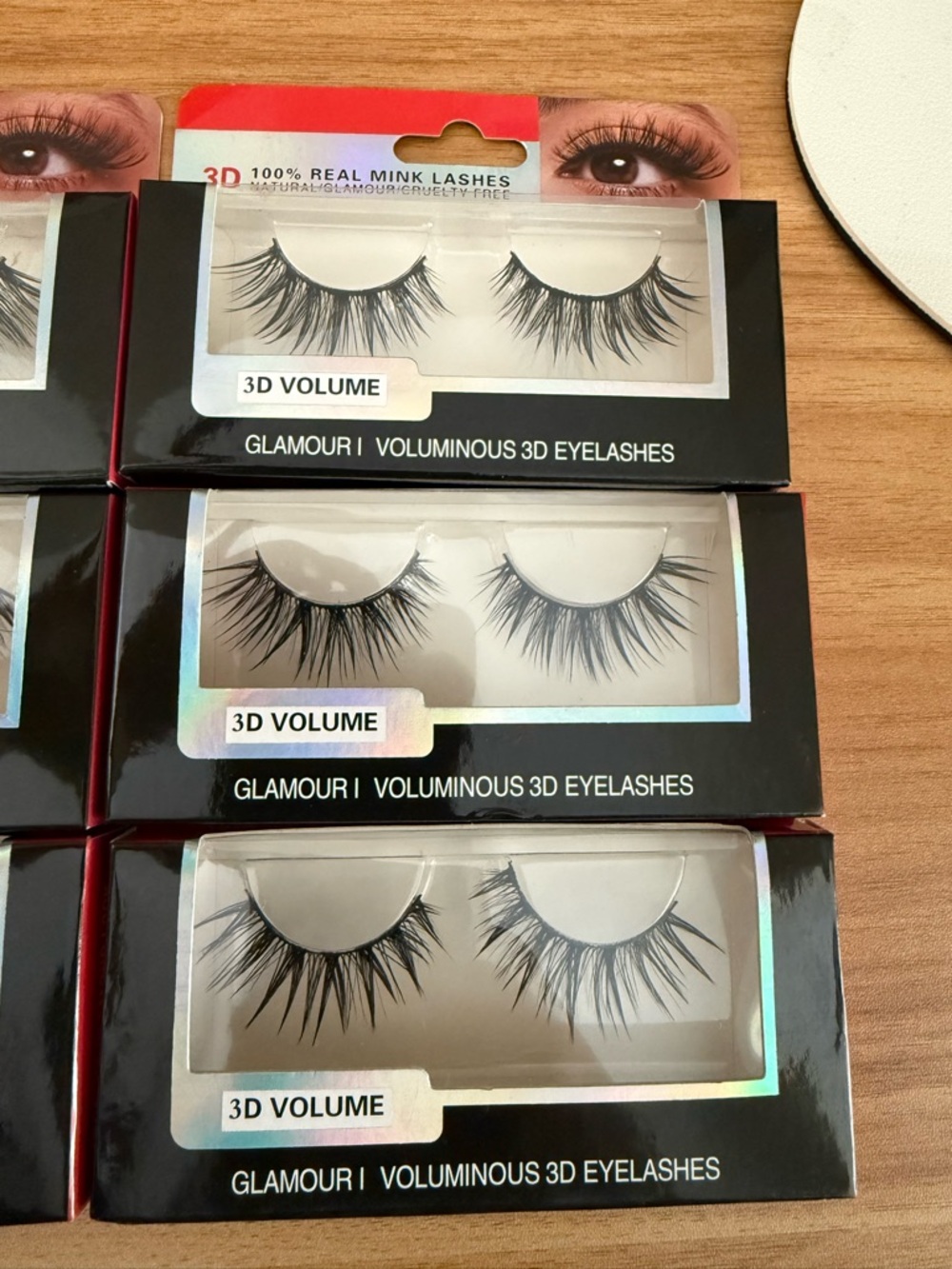 3D Volume Voluminous Mink Look False Eyelashes - Black